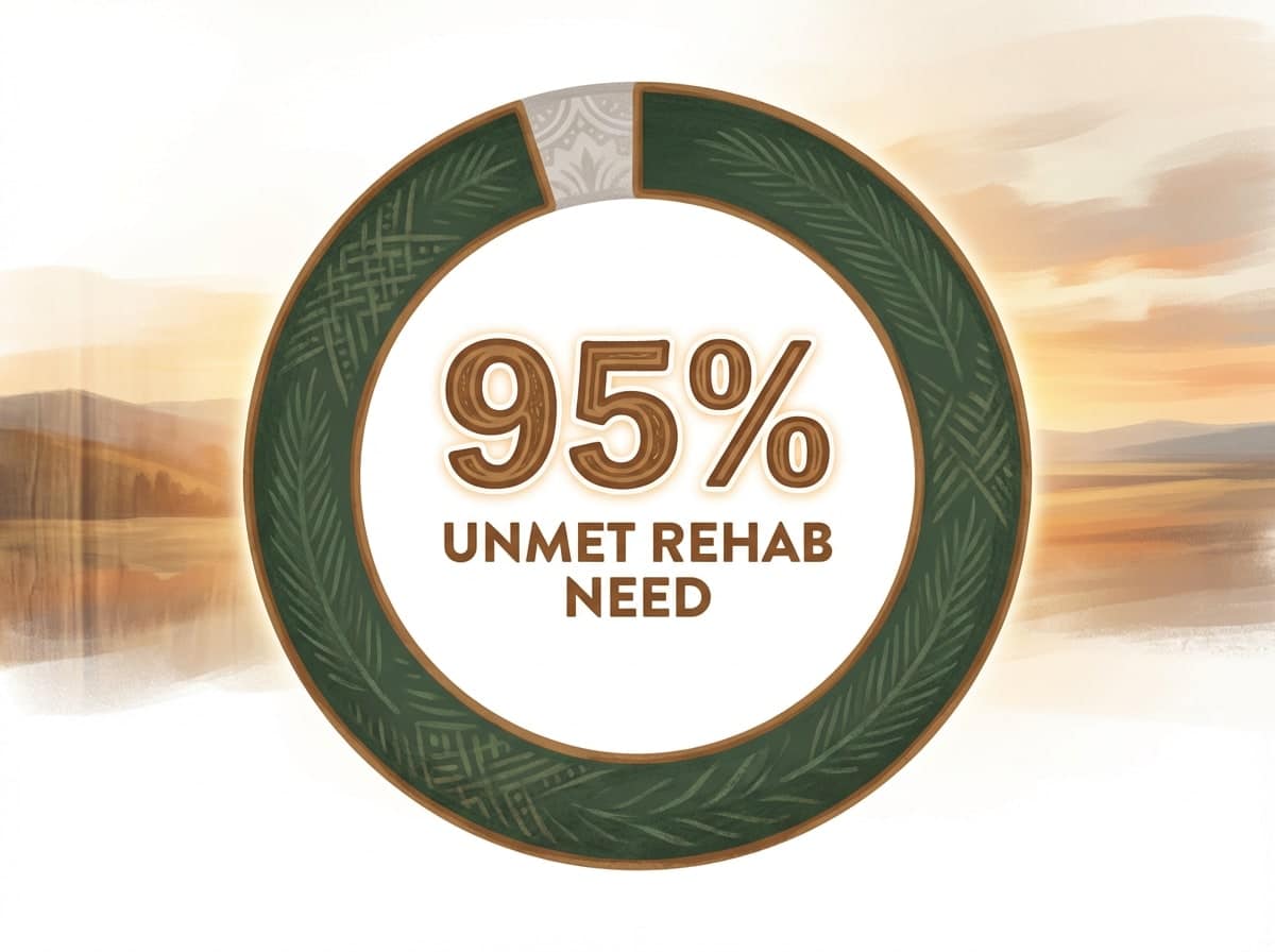 Infographic showing Percentage of people needing drug rehab who did not receive it (2023): 95%