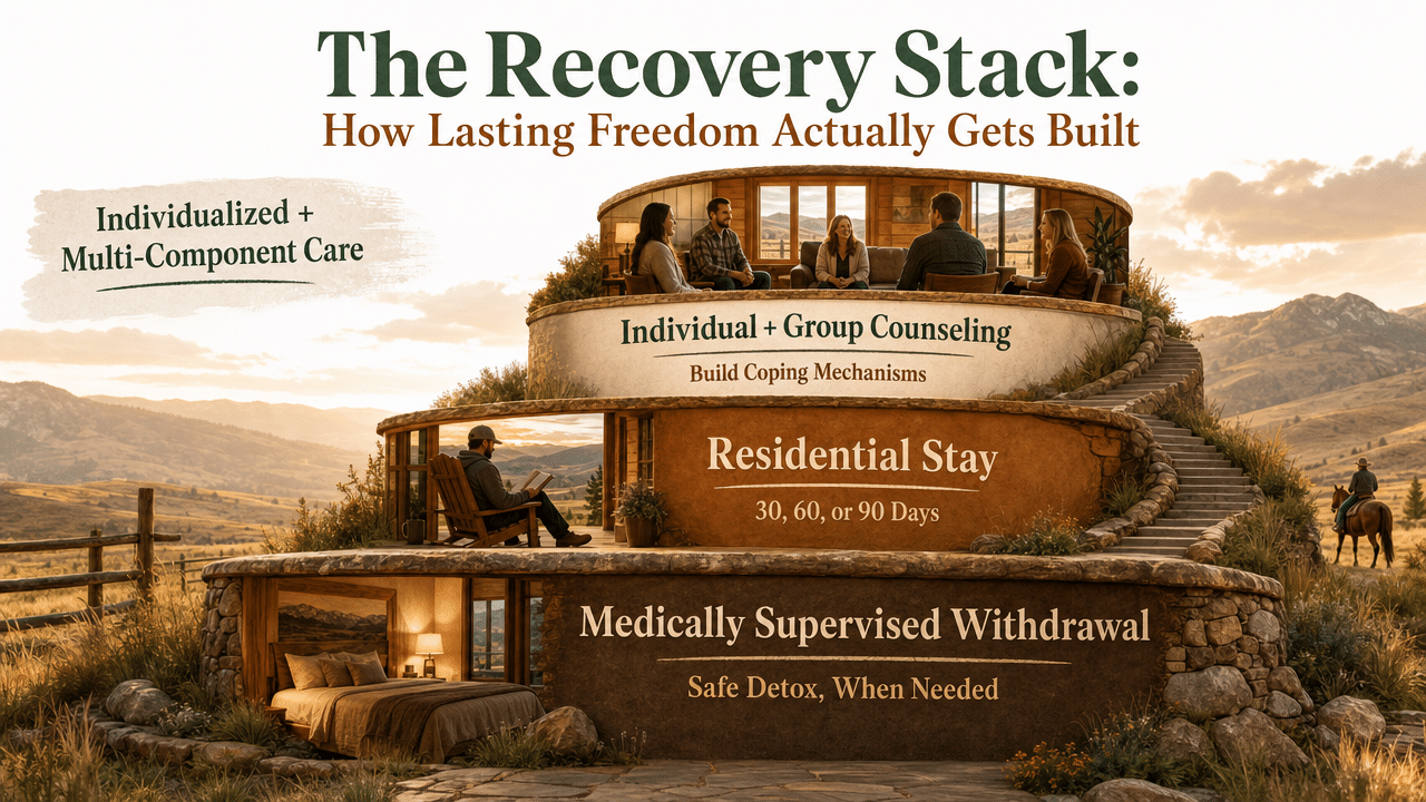 Visualize the six-layer recovery stack described in this section as a vertical stacked framework, directly supporting the article's central operating model
