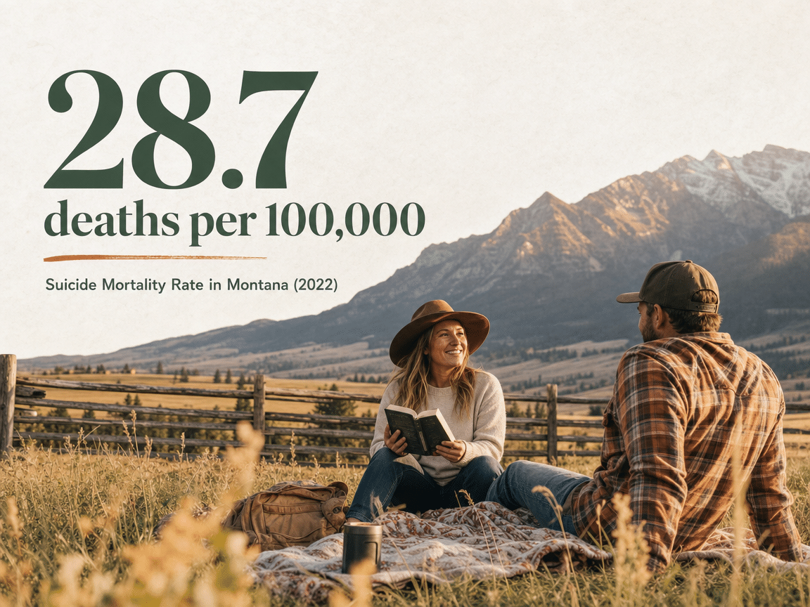 Infographic showing Suicide Mortality Rate in Montana (2022)