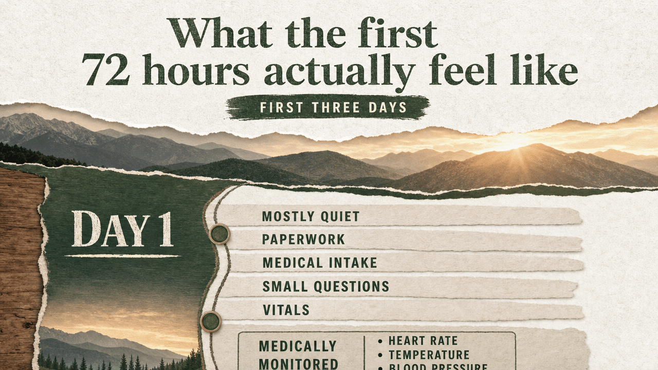 Visualize the day-by-day progression through the first three days of inpatient care, matching the section's narrative structure
