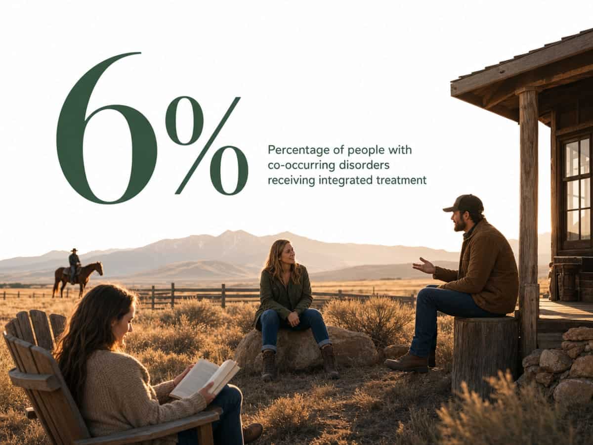Infographic showing Percentage of people with co-occurring disorders receiving integrated treatment
