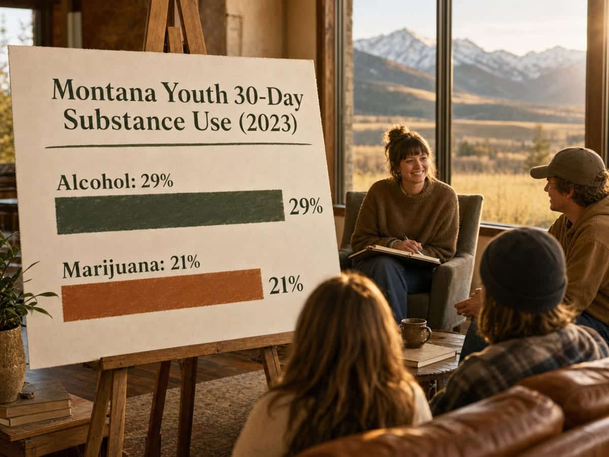 Chart showing Montana Youth 30-Day Substance Use (2023)