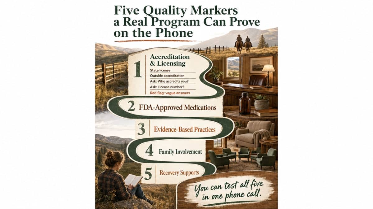 Summarize the five SAMHSA-cited quality markers introduced in this section as a scannable checklist framework