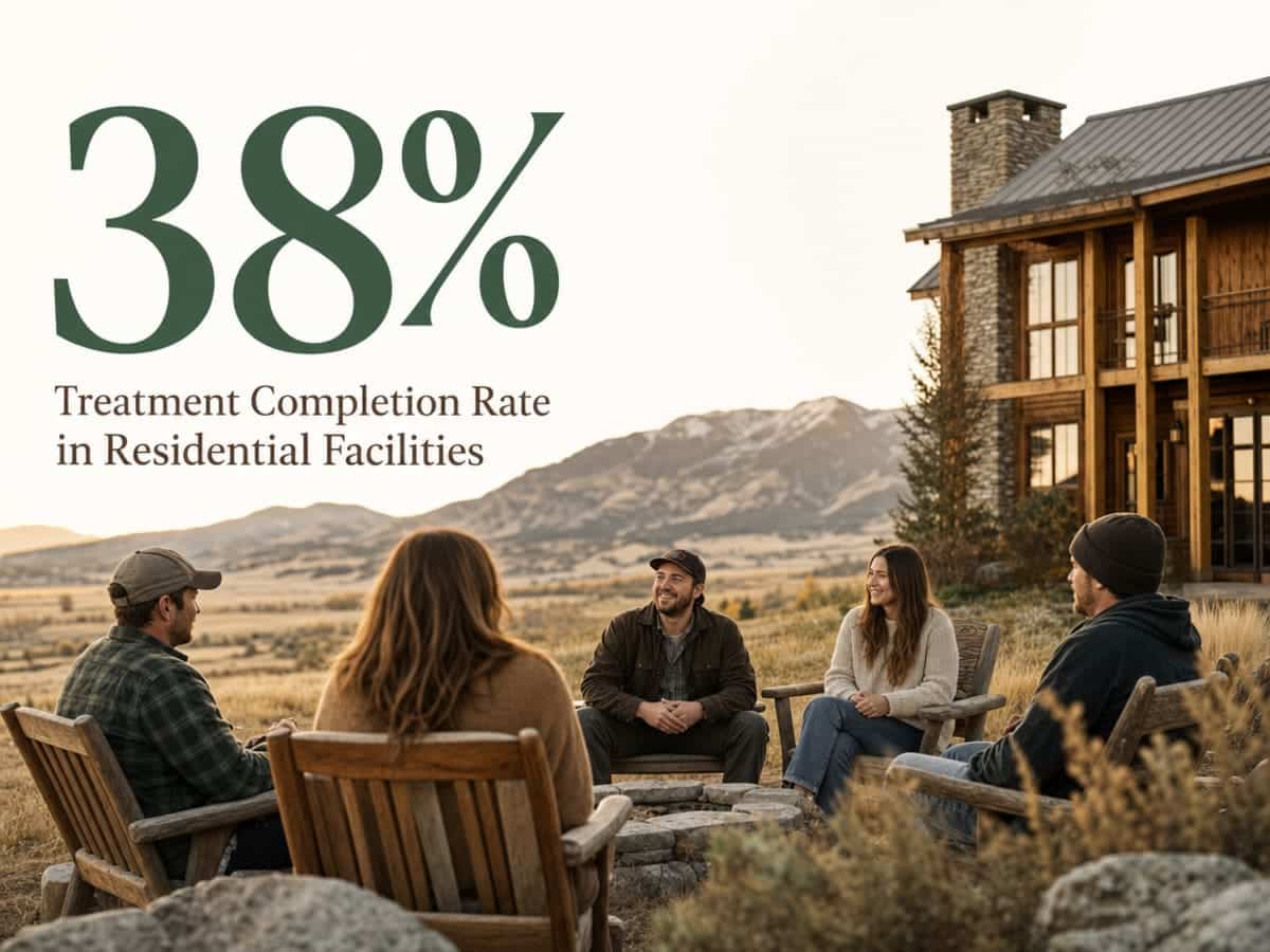 Infographic showing Treatment Completion Rate in Residential Facilities