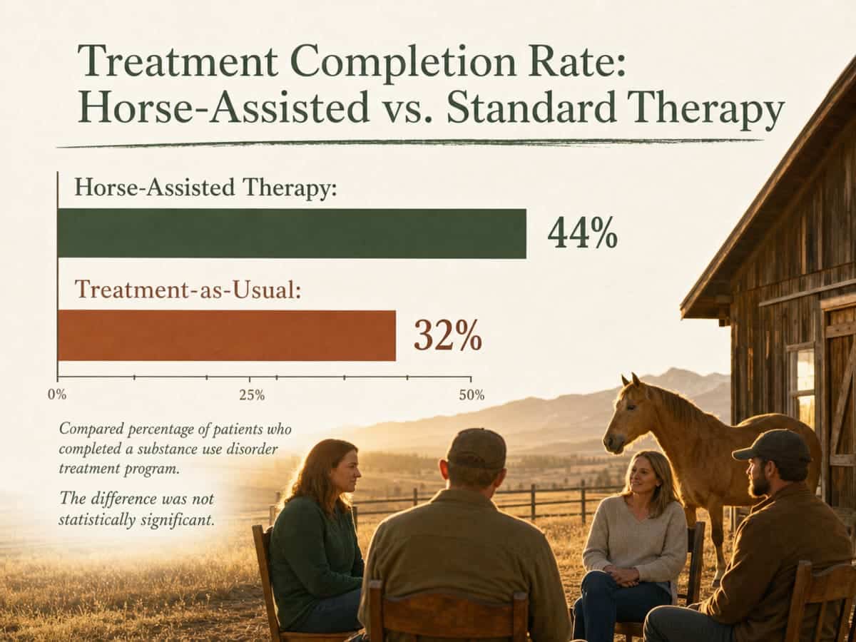 Chart showing Treatment Completion Rate: Horse-Assisted vs. Standard Therapy