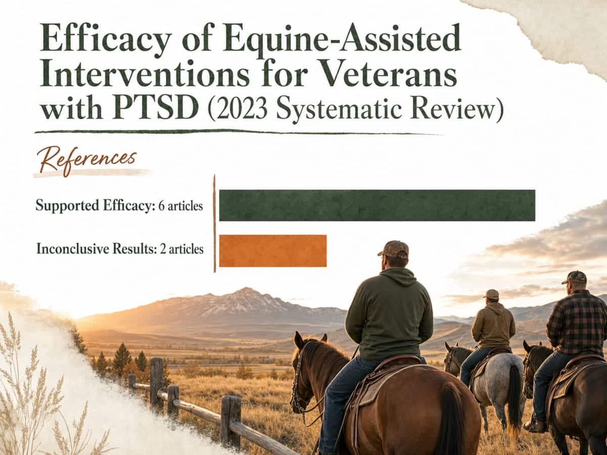 Chart showing Efficacy of Equine-Assisted Interventions for Veterans with PTSD (2023 Systematic Review)
