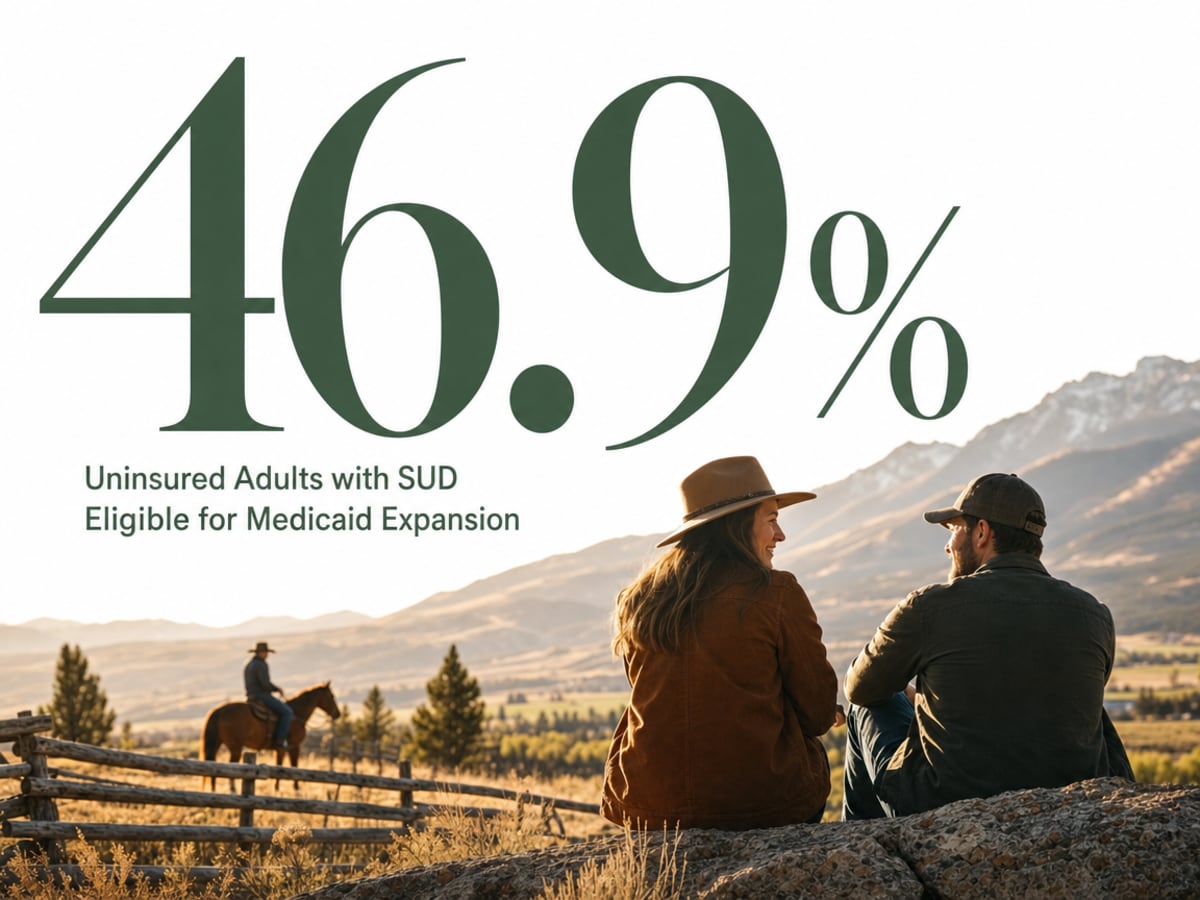 Infographic showing Uninsured Adults with SUD Eligible for Medicaid Expansion