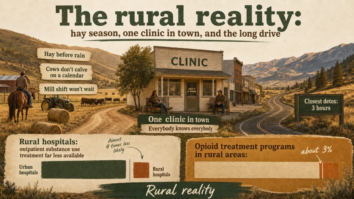 Reinforce the cited SAMHSA statistics about rural treatment shortages that appear in this section's prose