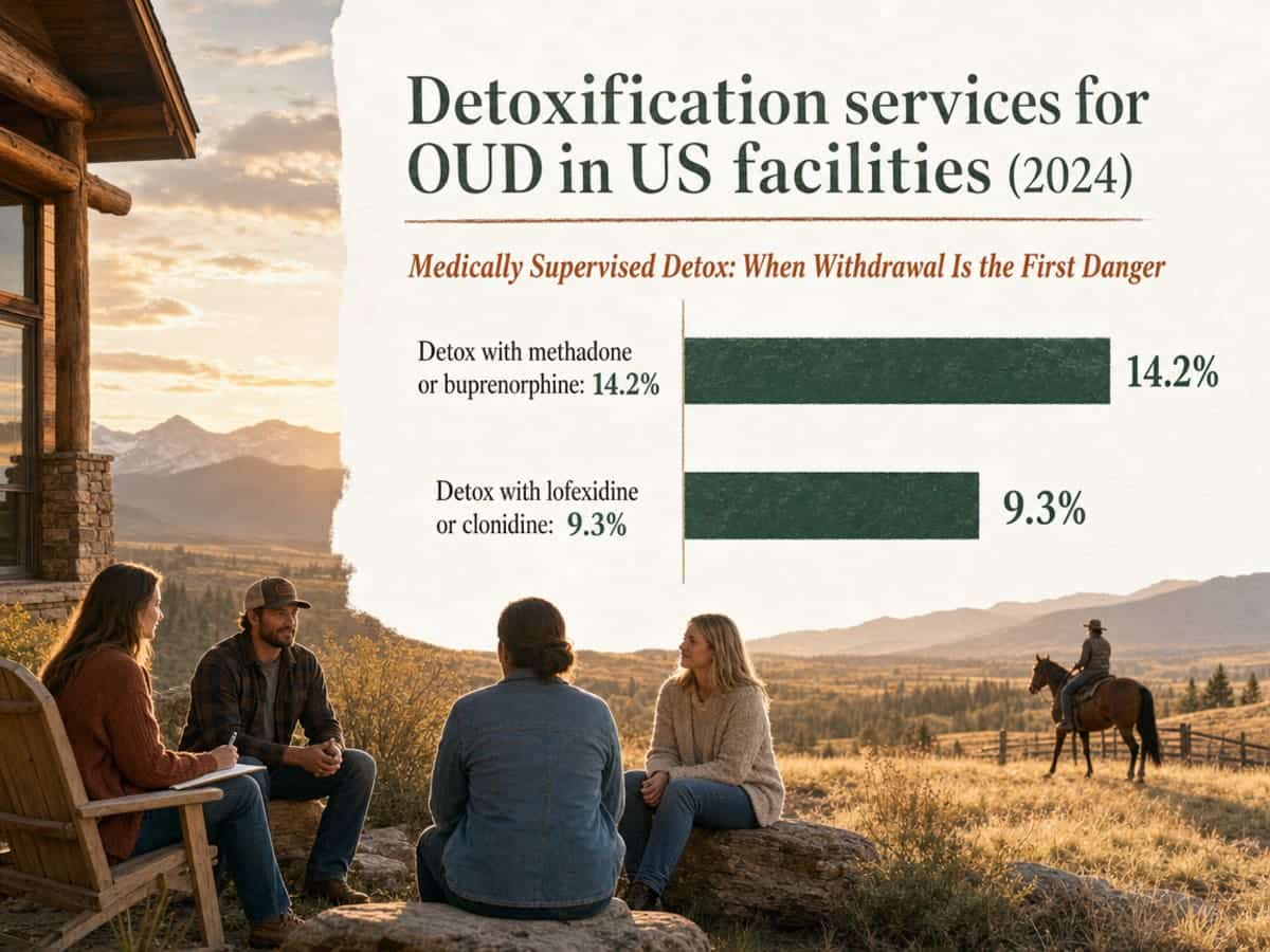 Chart showing Detoxification services for OUD in US facilities (2024)
