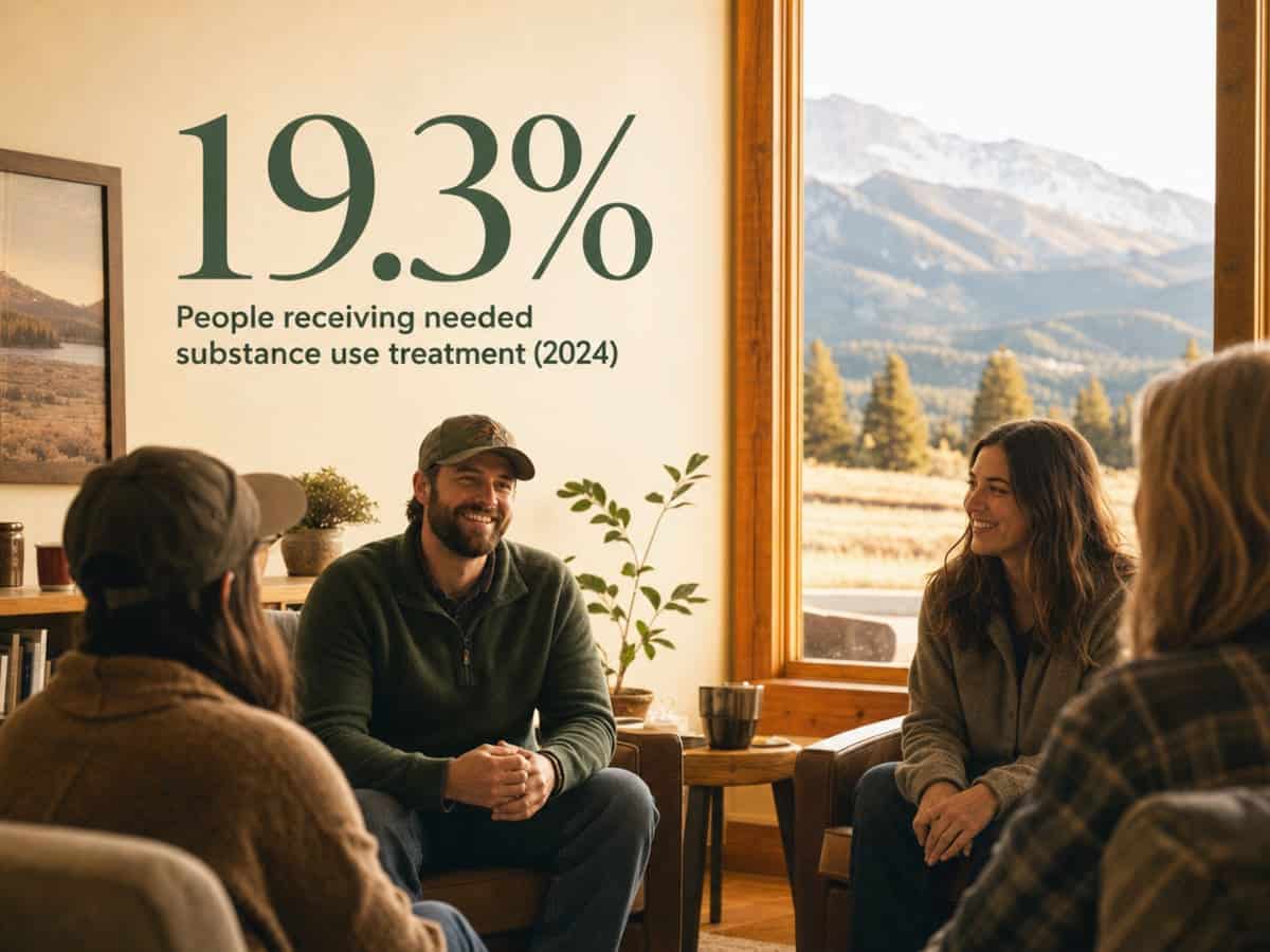 Infographic showing People receiving needed substance use treatment (2024)