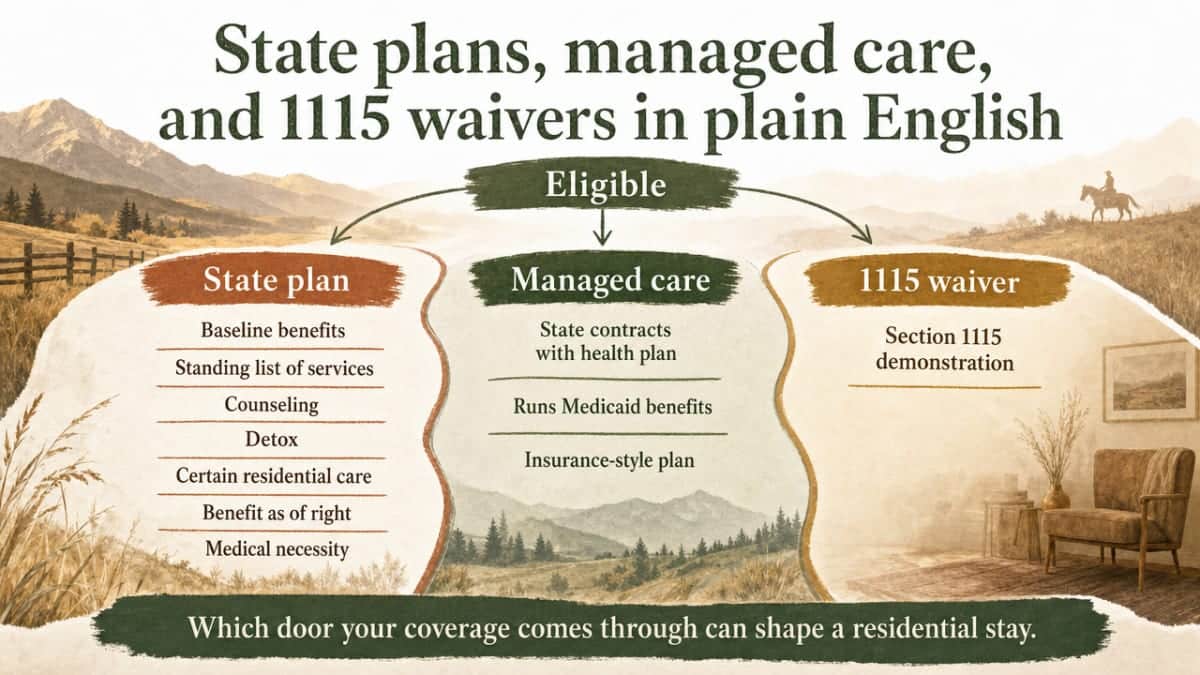 Compare the three Medicaid coverage pathways the section defines side by side so readers can identify which door applies to them