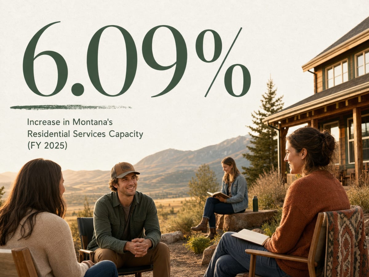 Infographic showing Increase in Montana's Residential Services Capacity (FY 2025)