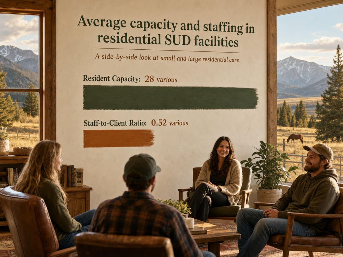 Chart showing Average capacity and staffing in residential SUD facilities