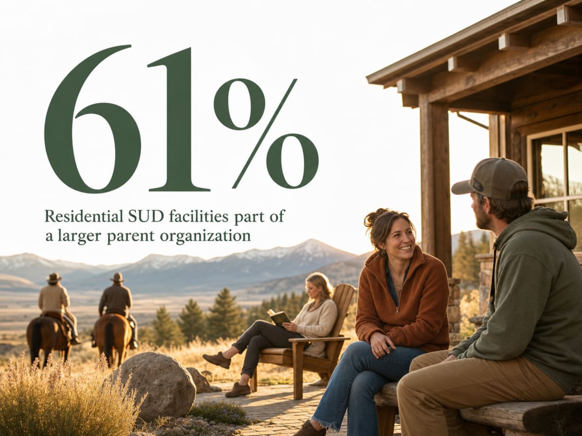 Infographic showing Residential SUD facilities part of a larger parent organization